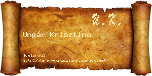 Ungár Krisztina névjegykártya